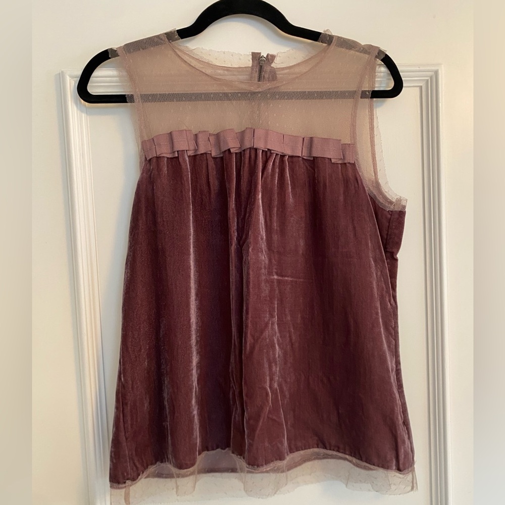 LOFT Velvet Sleeveless Top in purple